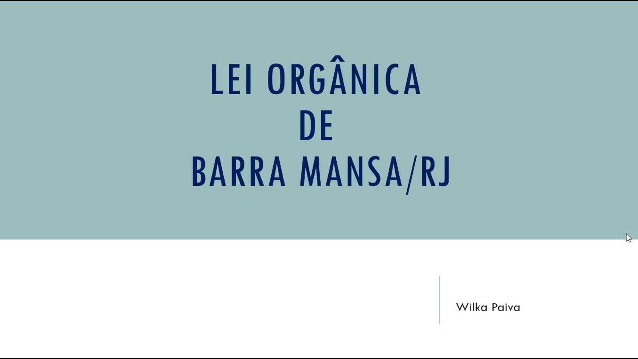 Parte 1 -  Questões sobre a Lei Orgânica do Município de Barra Mansa - RJ