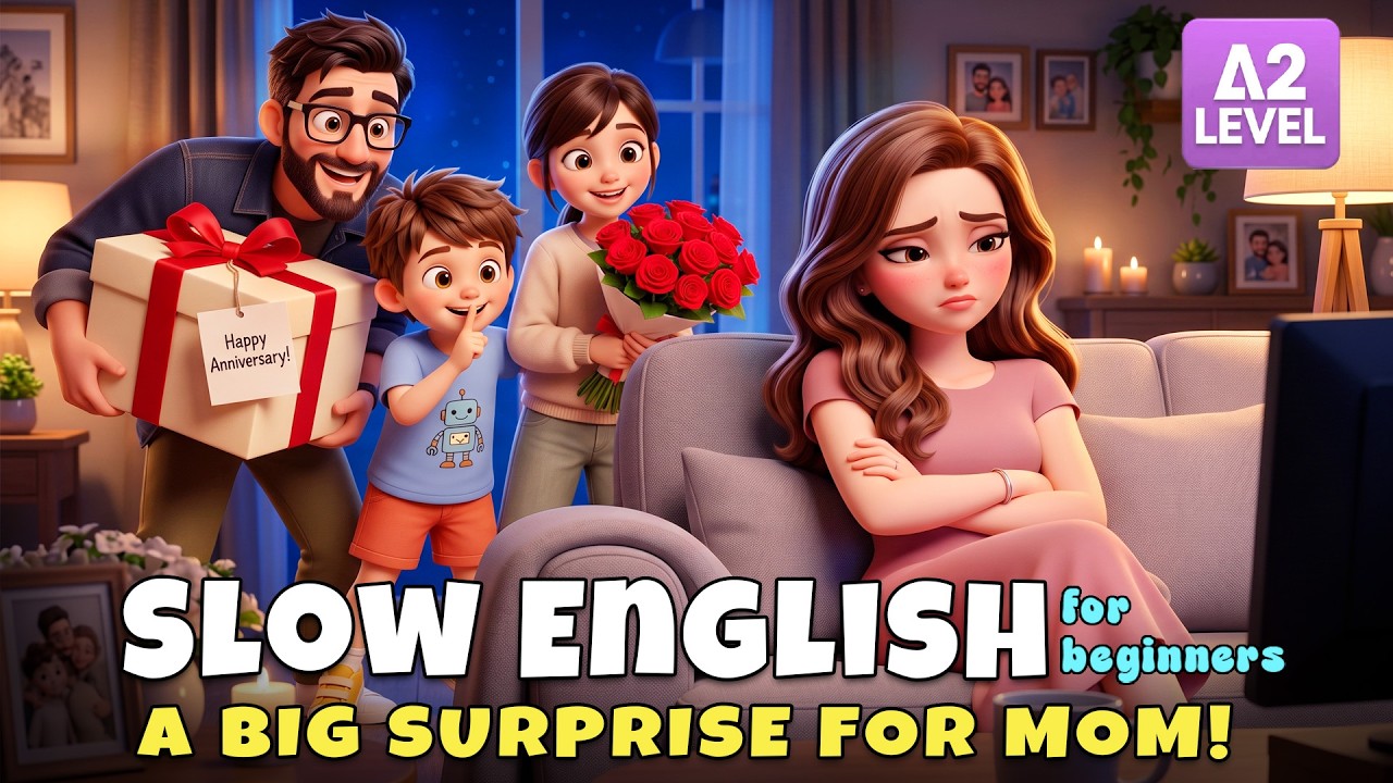Leo&rsquo;s Family Plans a Big Surprise for Mom on Their Anniversary! | Slow English Listening (A2)