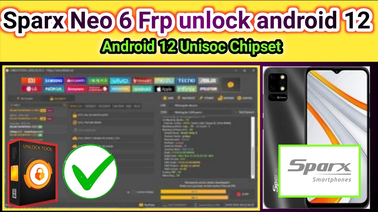 Sparx Neo 6 Frp unlock done by unlock tool android 12 Unisoc SC9863a chipset | 2024