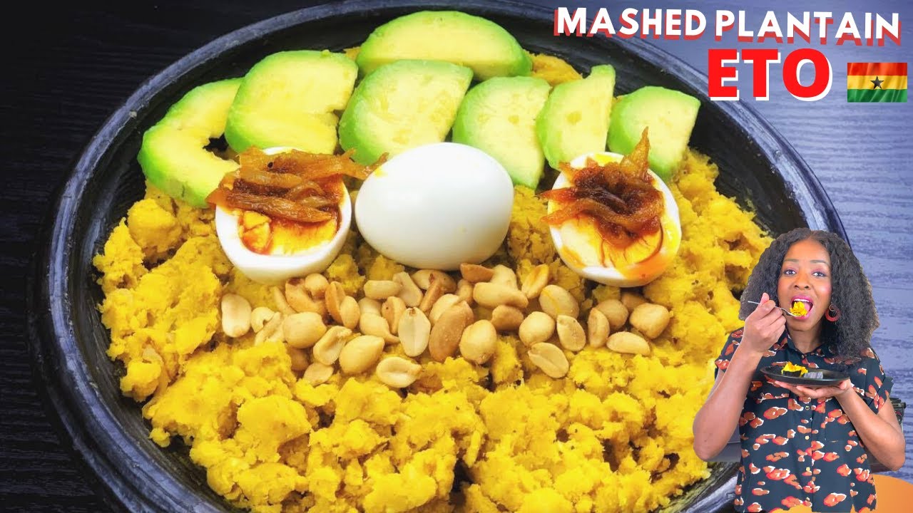 AUTHENTIC GHANAIAN ETO RECIPE | MASHED PLANTAIN (Ɛtɔ) | Debzie's Delight