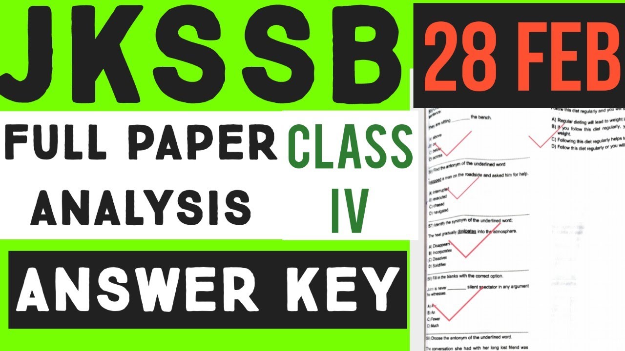 Jkssb class iv question paper 28 february 2021| Jkssb 4th class question paper 2021 | Jkssb iv clas