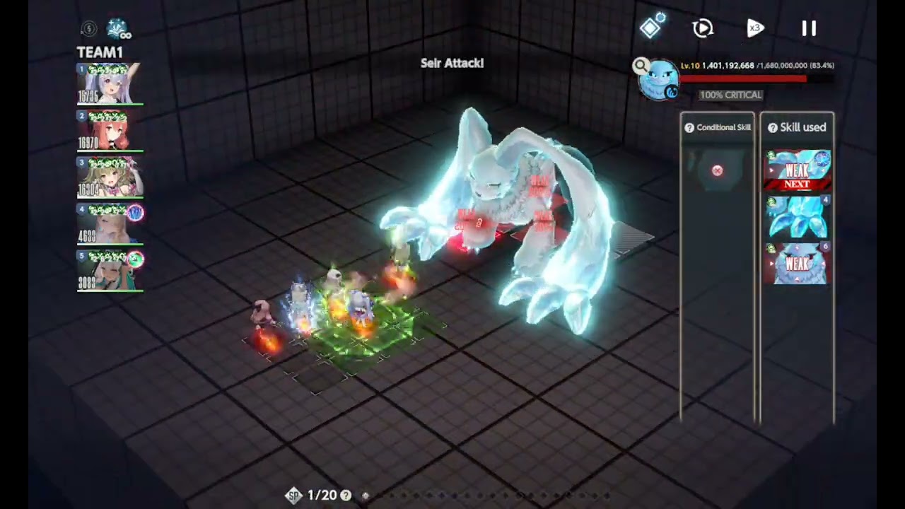Brown Dust 2: Day 1 LV 10 Fiend Hunt Frost Spirit ( Water) 1,68B DPS 