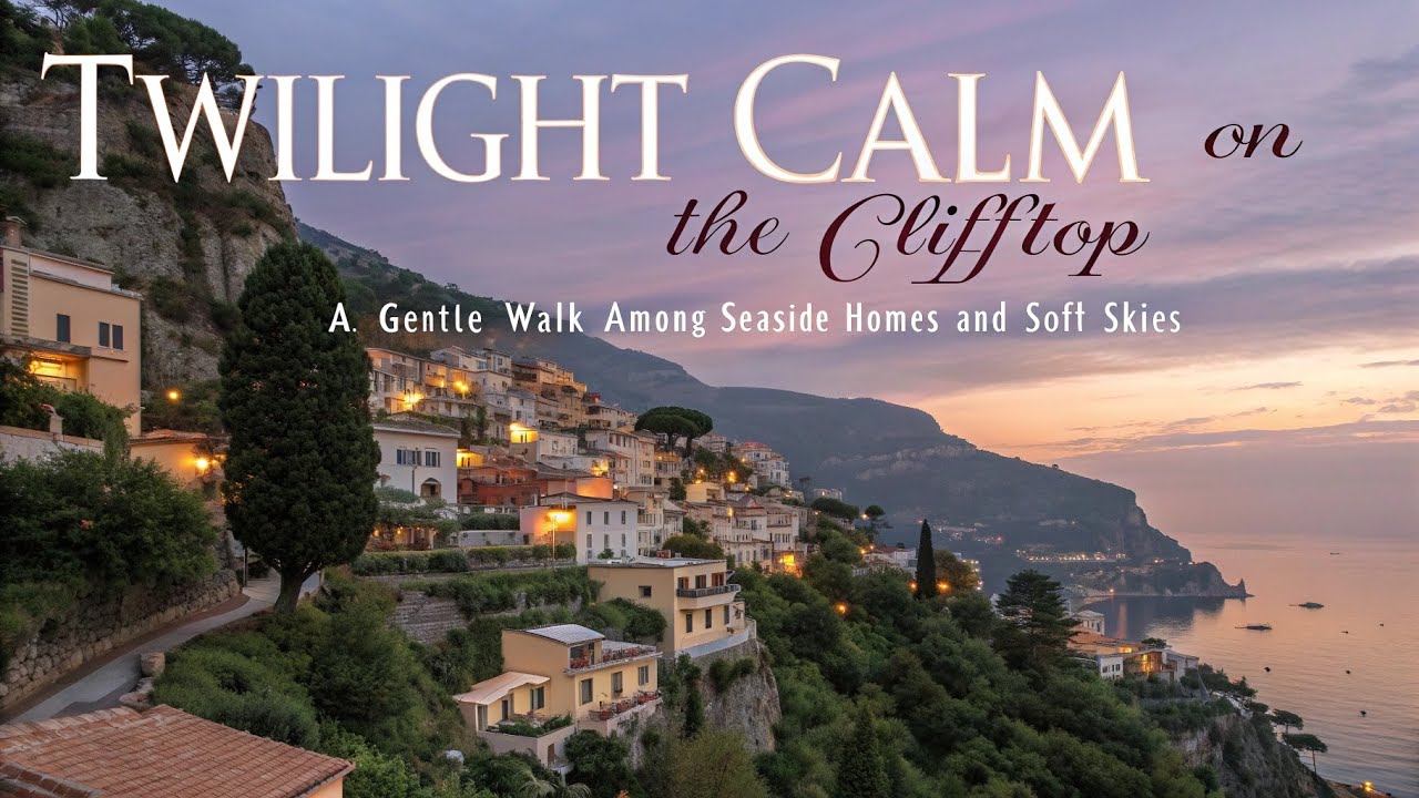 🍃Twilight Calm on the Clifftop 🏡 A gentle walk among seaside homes and soft skies🌅