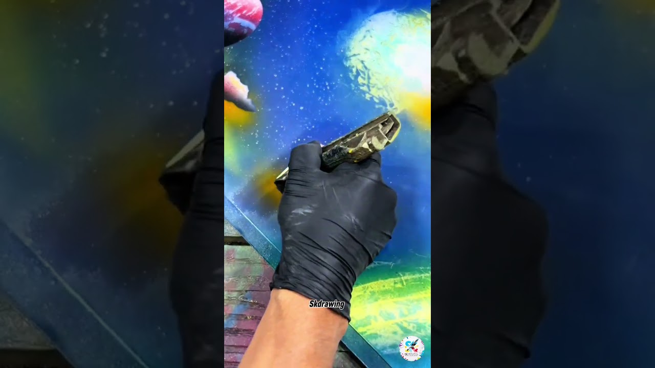 Worlds Collide: Spray Paint Art Magic 🌍✨