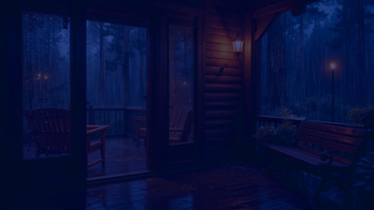 Rain on Cabin Windows & Porch — Fall Asleep Fast | ASMR White Noise