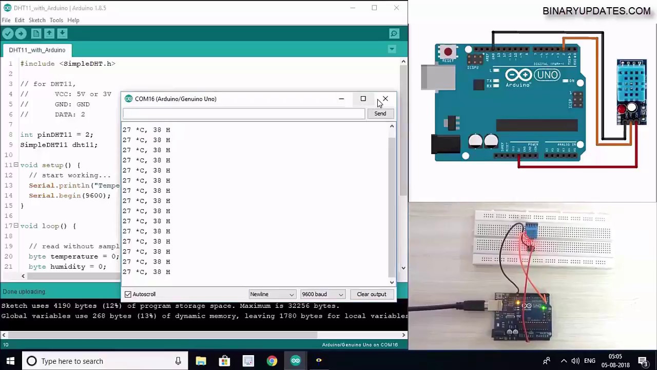 DHT11 Sensor Module with Arduino Temperature and Humidity