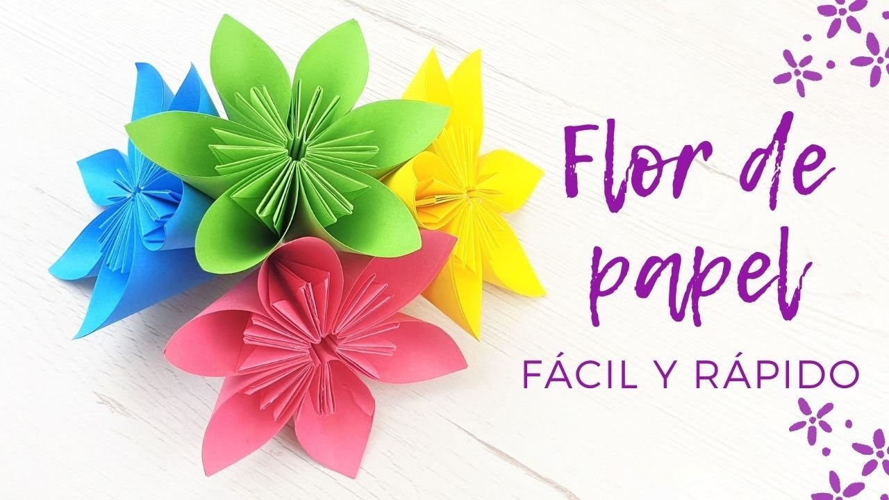 🌸 C&oacute;mo hacer una flor de papel f&aacute;cil y r&aacute;pido