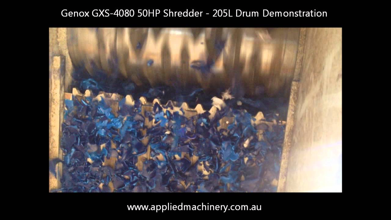 Genox GXS-4080 50HP Shredder - 205L Drum Demonstration