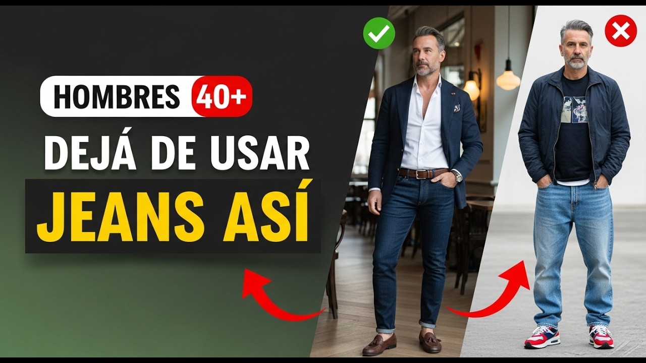 Cómo usar JEANS a los 40 para verte MODERNO y elegante | Moda Hombre 40+