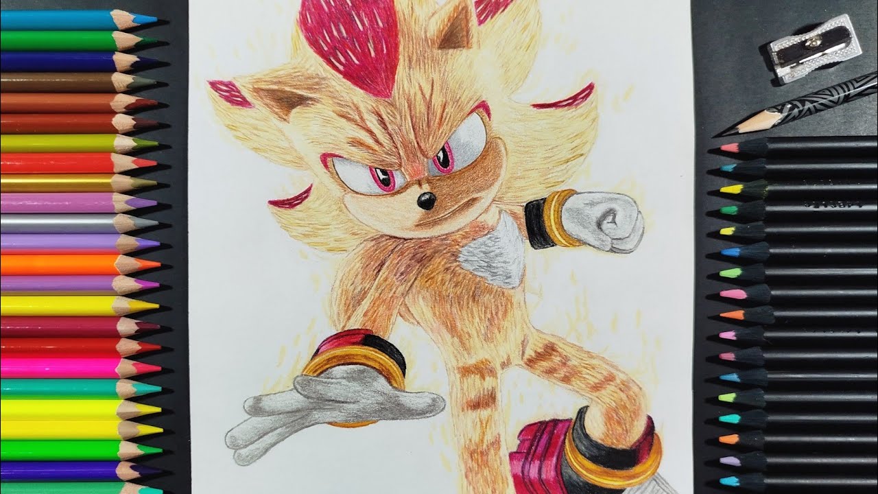 Dibujo a Super Shadow de Sonic 3 La película | Drawing Super Shadow from Sonic 3 The Movie