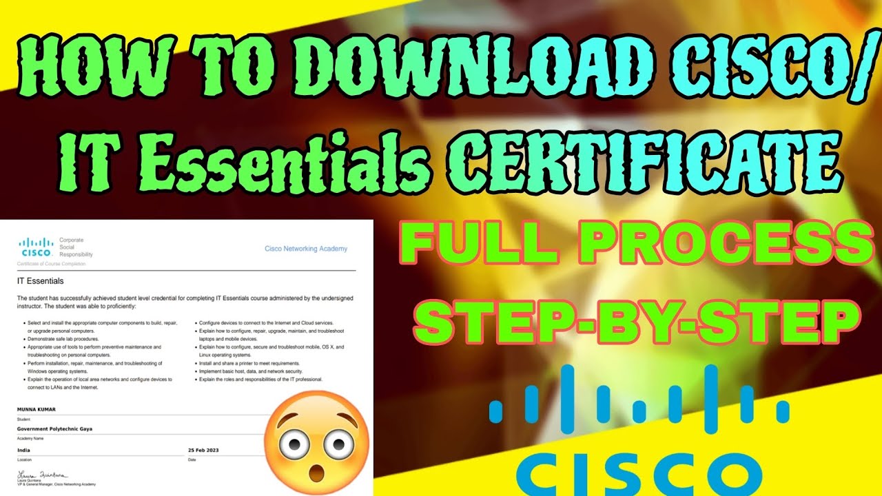 How To Download Cisco/IT Essentials Certificate || IT Essentials का Certificate कैसे डाउनलोड करे ||