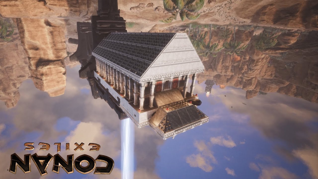 Conan Exiles - How to Build Upside Down, Temple of Gravity (Speed Build)