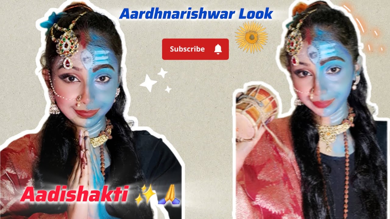 ARDHANARISHWAR LOOK🙏✨️ |Divine Maekup Transformation| Shiv & Shakti in One Soul✨️
