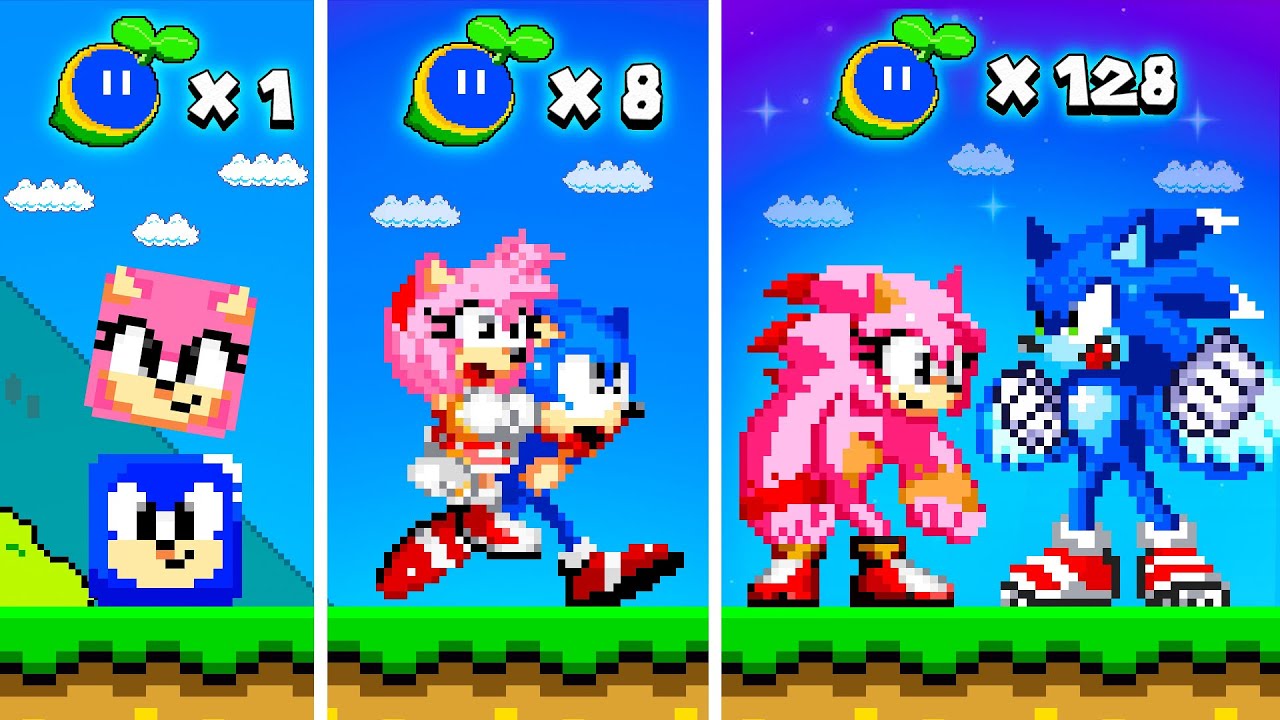 Super Mairo Bros. but Sonic GROWINGUP to Sonic Werehog and Amy Werehog | Sonic Dog