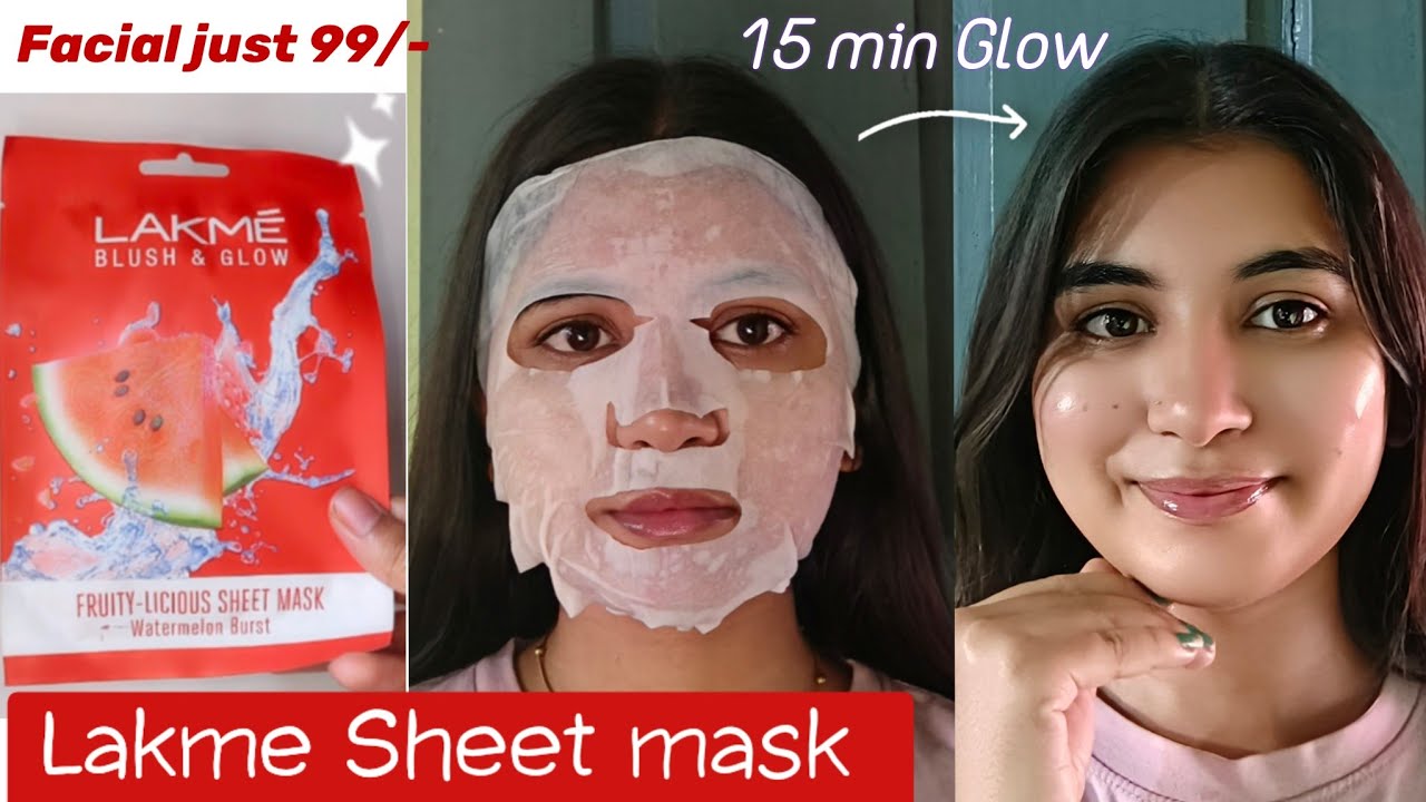 Facial Just 99/- ✅ ||  Review Lakme Sheet mask| How to Use Sheet mask ✅ #ytviral#sheetmasks#skincare