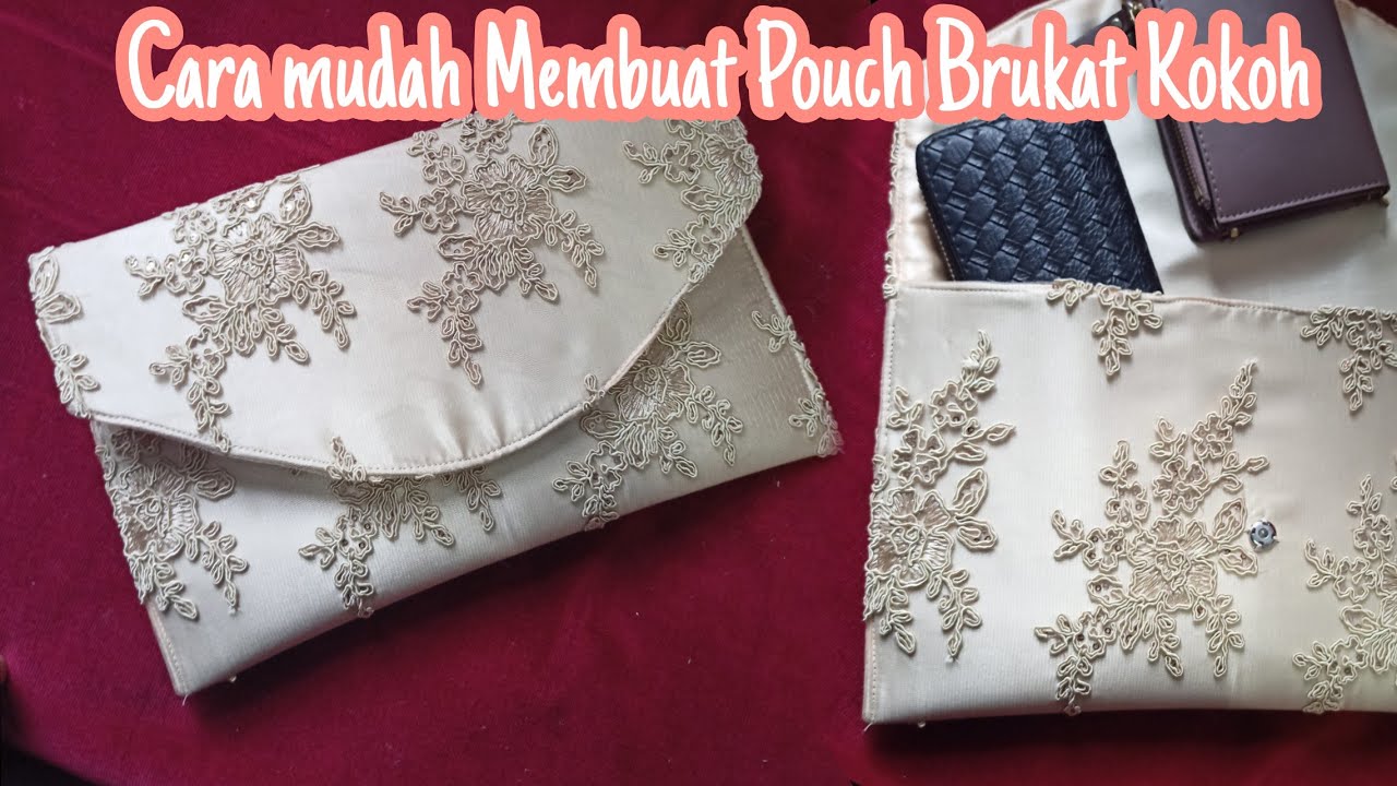 how to make party bag / DIY handbag/ dompet brukat
