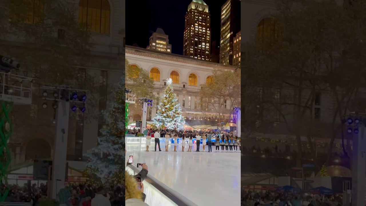 Bryant Park Christmas Tree lighting 2024 New York City