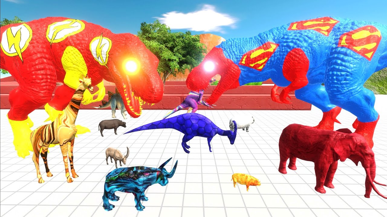 ESCAPE FROM FLASH T REX - Animal Revolt Battle Simulator