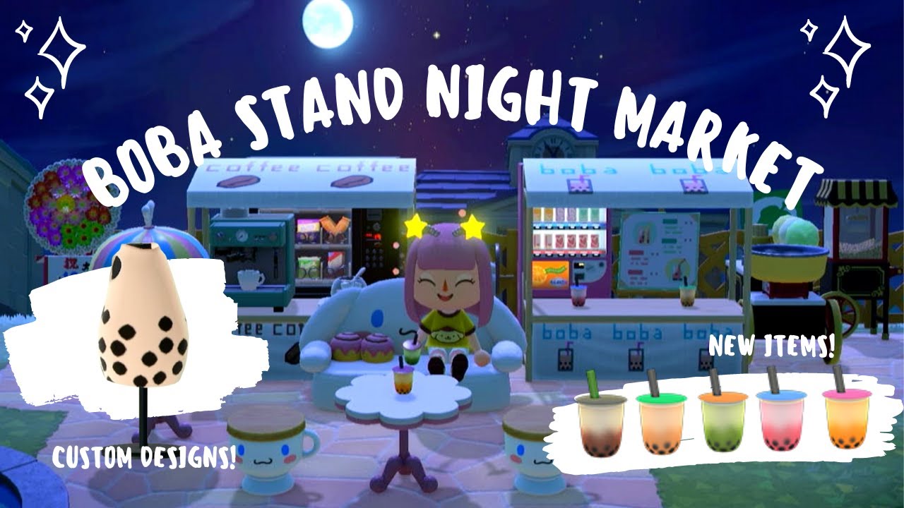 TIME TRAVELING FOR BOBA AND BUILDING A NIGHT MARKET! Easy/Low Effort | Animal Crossing New Horizons