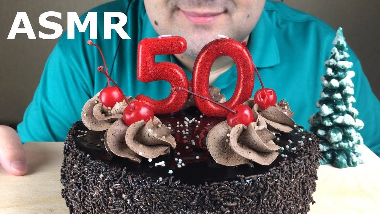 ASMR CHOCOLATE CAKE with CHERRY *Thanks for 50K Subs!!* (Eating Sounds) Mukbang