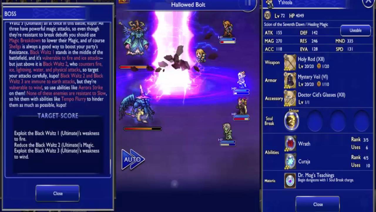 [FFRK-ita] FFIX Show of Resolve \ Black-Plumed Sorcery (Ultimate)(No Cid Mission)