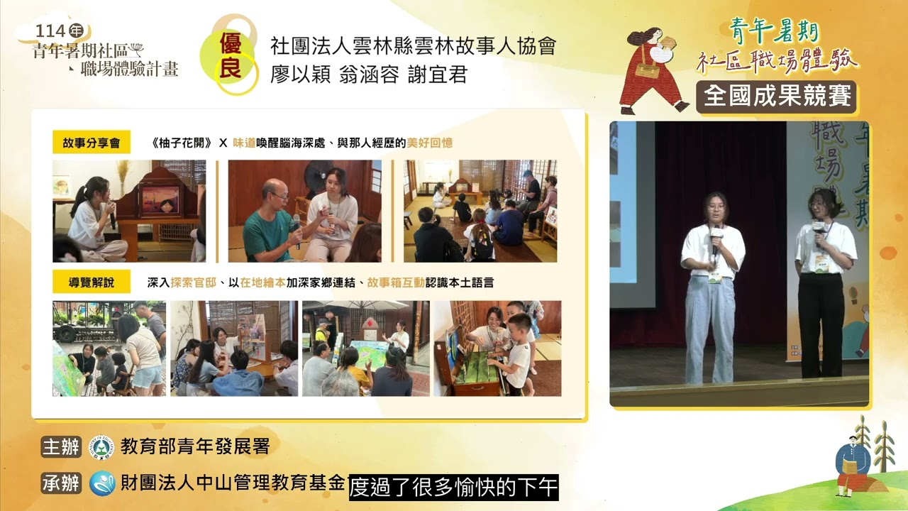 114年青年暑期社區職場體驗計畫-全國成果競賽-優良