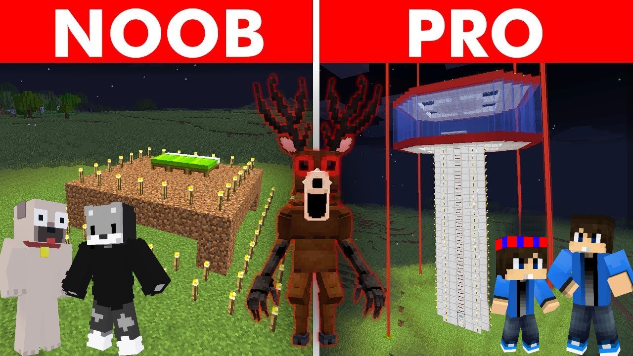 NOOB vs PRO CSALÁD 99 ÉJSZAKA HÁZ ÉPITŐ KIHIVÁS A MINECRAFTBAN!