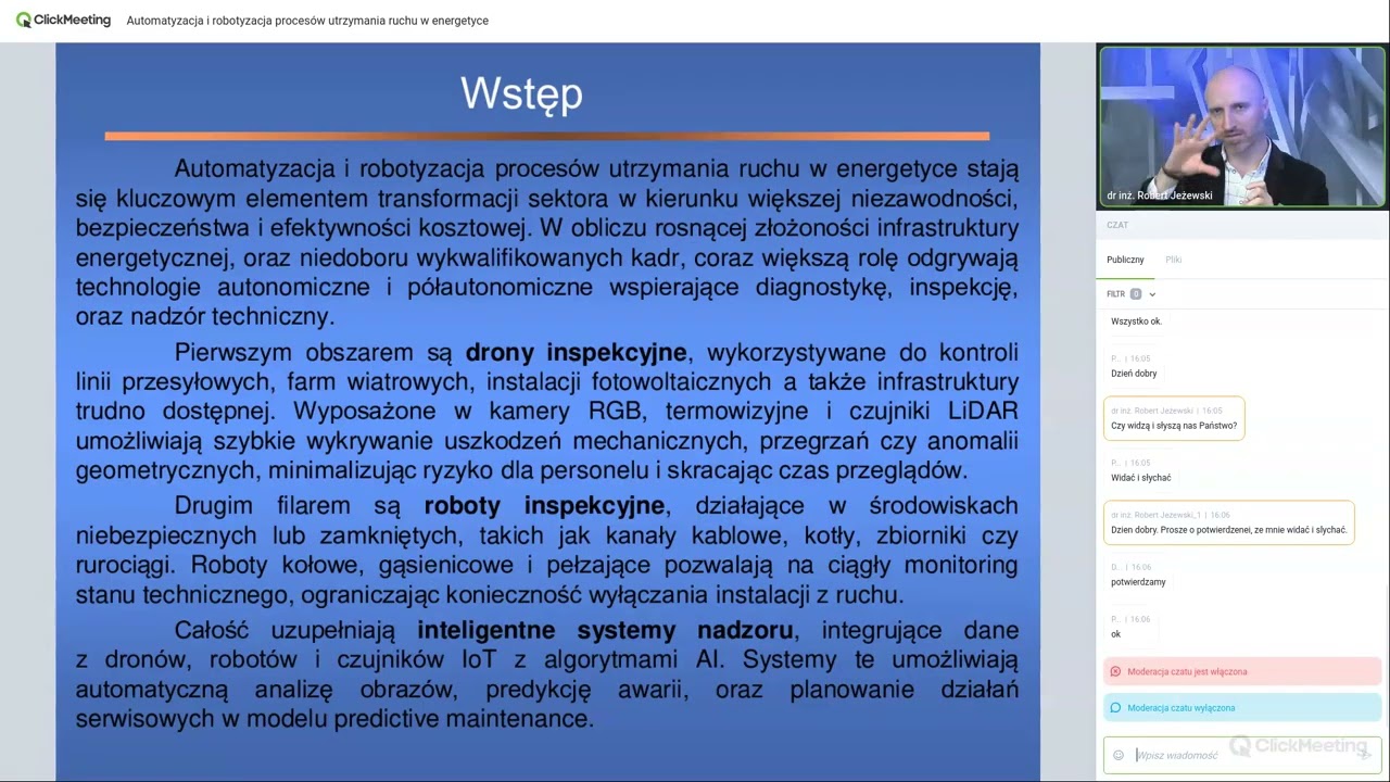 Automatyzacja i robotyzacja proces&oacute;w utrzymania ruchu w energetyce