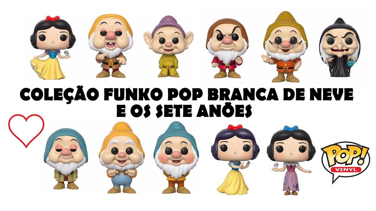COLEÇÃO FUNKO POP BRANCA DE NEVE E OS SETE ANÕES