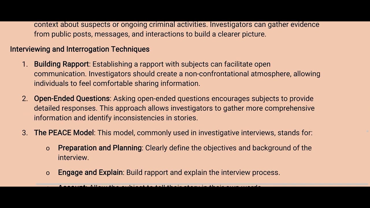 X. Techniques of investigation