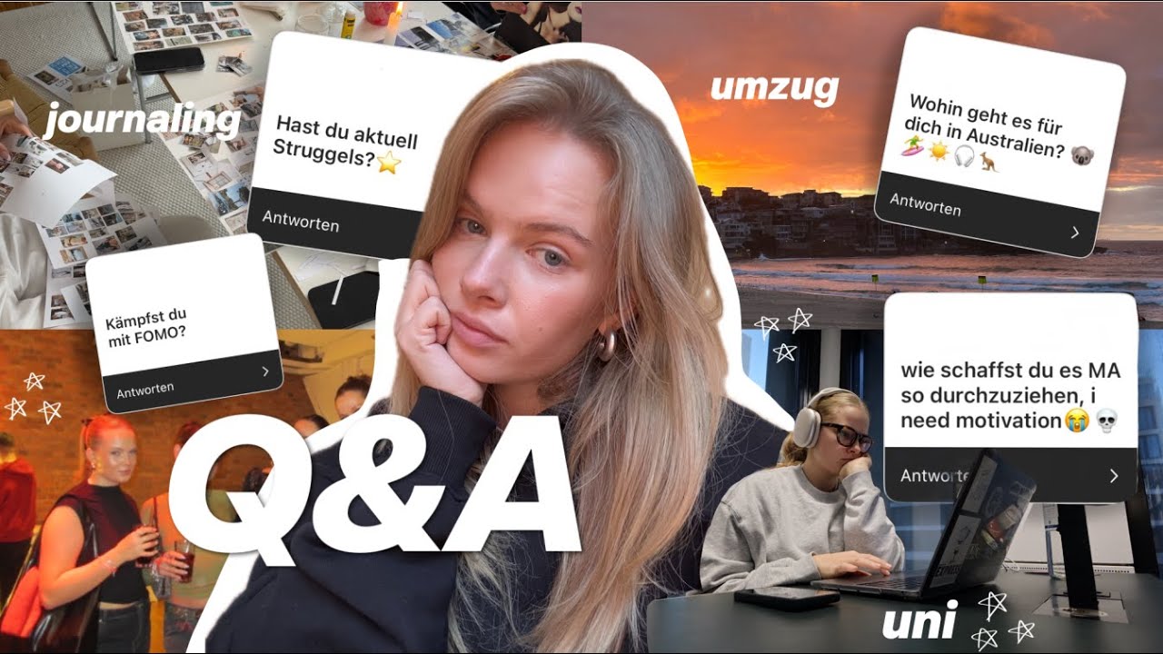 Umzug nach Australien, Masterarbeit, FOMO, Struggles, Sport & Konzerte I Q&A I Hanna Marie