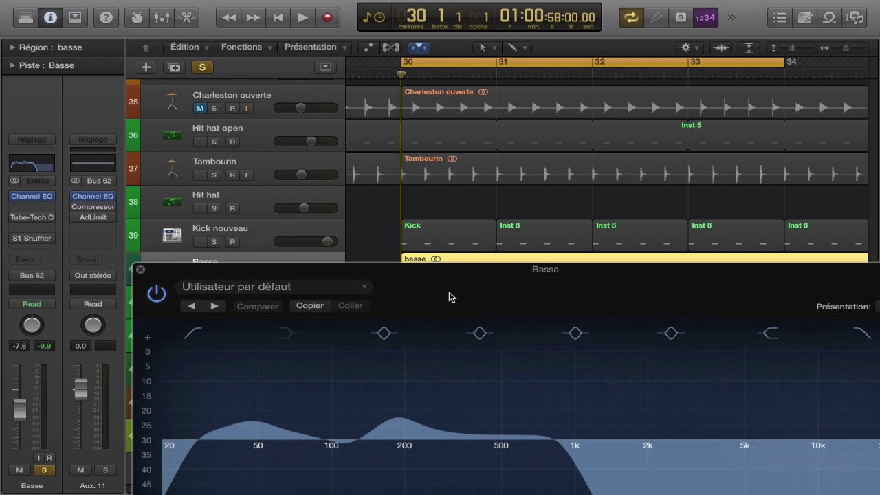 Logic Pro X Tutoriel #3 - Mixage de la basse et du kick