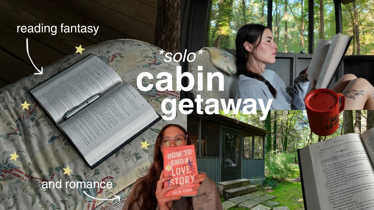 Solo cabin getaway 🏕️ reading in a haunted cabin in the woods for a few days