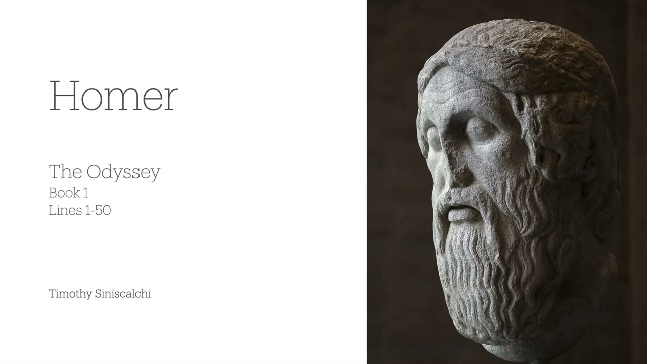 Homer: The Odyssey - Book 1, Lines 1-50 - Metrical Ancient Greek reading and Interlinear Translation