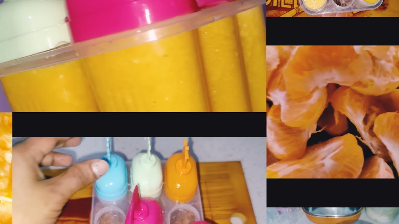 Homemade orange popsicles😋🍽️🤷/ kids favorit ice pops/ No colours/ healthy fruit popsicles