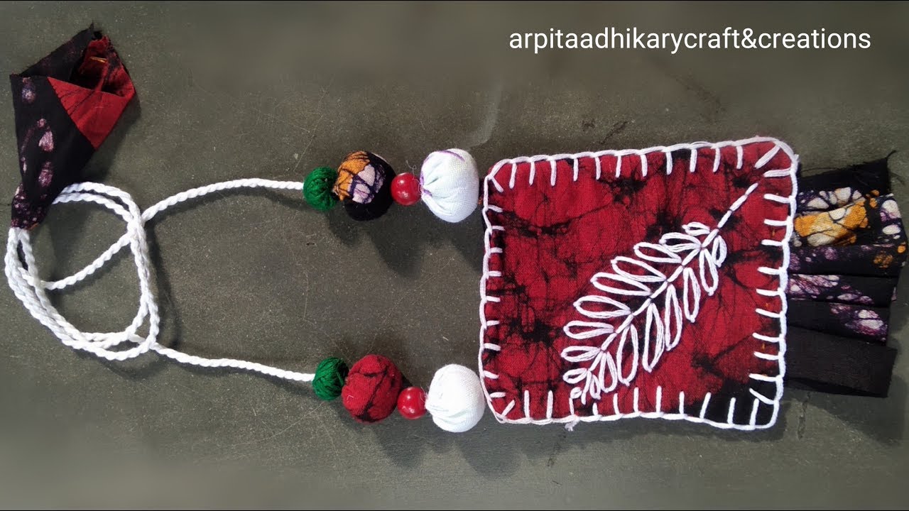 DIY fabric jewellery making with embroidery | handmade jewellery making