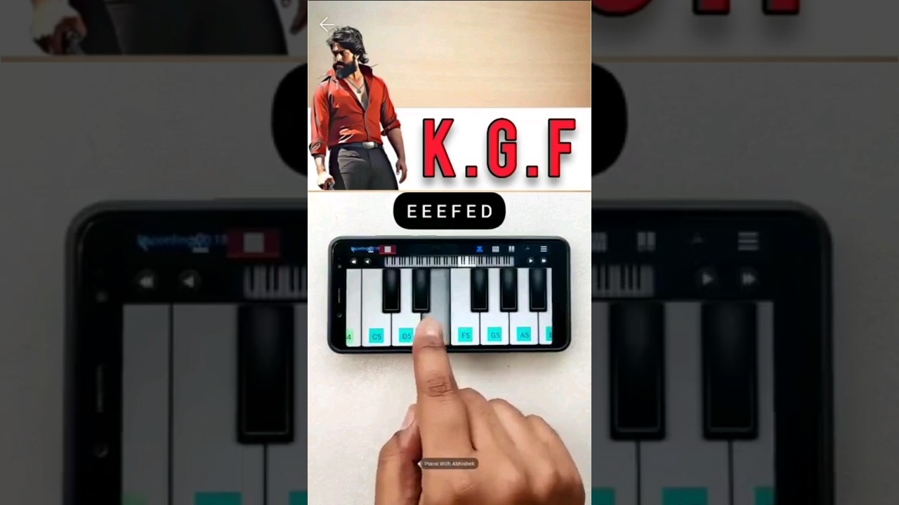 Kgf Tune 🔥😎On Mobile Piano | Perfect Piano | Rockey Bhai | #kgf #shorts #viral #hit #short #piano