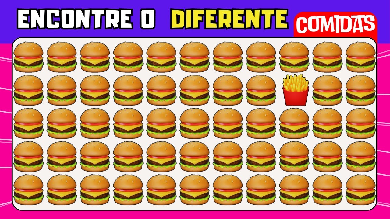 🕵️‍♂️EDIÇÃO COMIDAS 🍔💥🔍 Encontre o EMOJI Diferente!👀