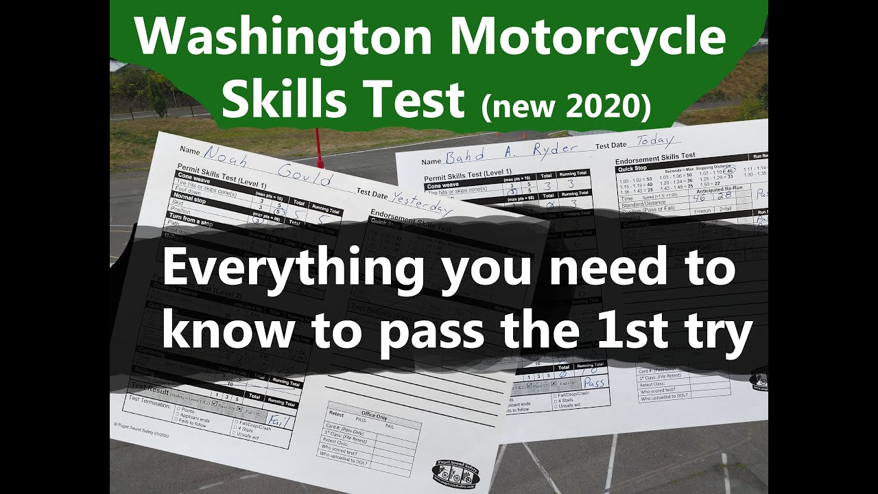 Washington State Motorcycle  Endorsement / License test v2020