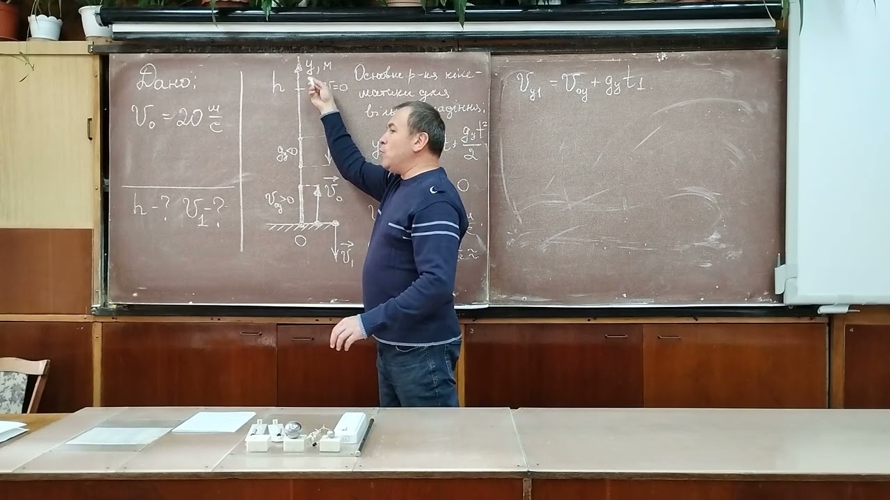 9, 10 клас. Вільне падіння тіл. Розв'язування задач.