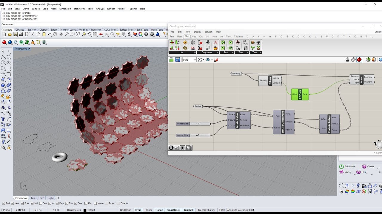 Transfer 2D / 3D pattern on Surface in Grasshopper Tutorial