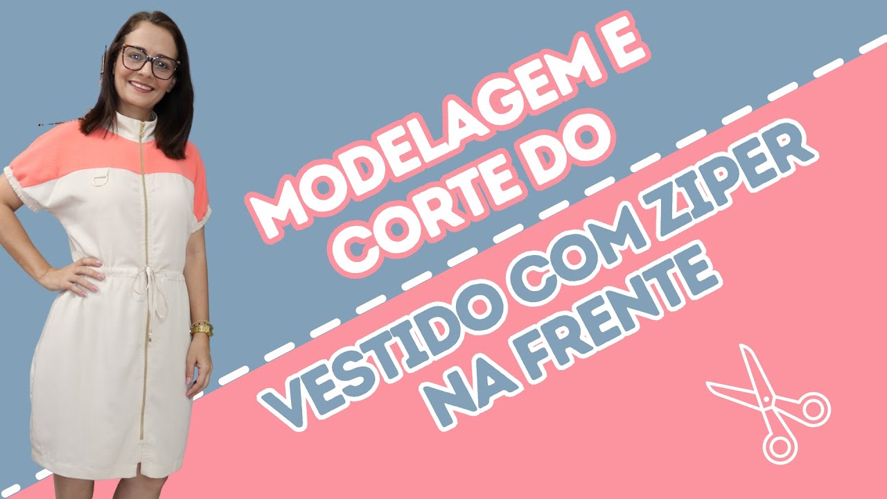 Modelagem e Corte do Vestido com zíper na frente / Papo de costureira