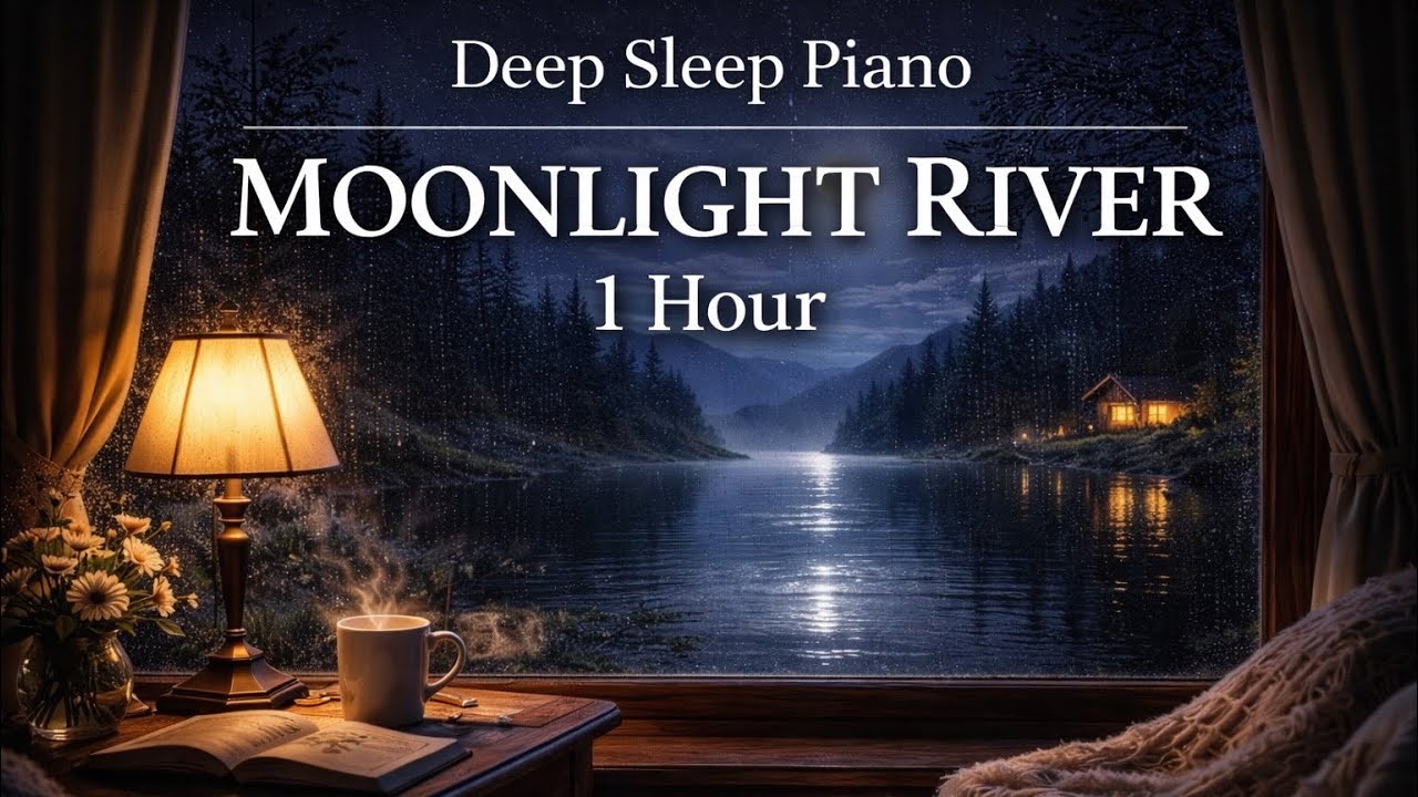 Deep Sleep Piano 🌙 1 Hour Moonlight River Calm | Relaxing Night Music for Sleep & Stress Relief