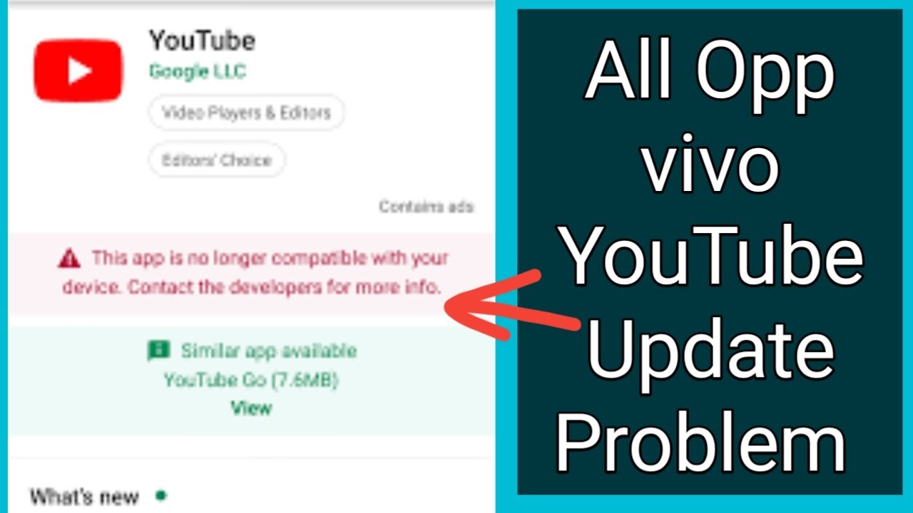 YouTube update problem | This app no longer compatible with your device.  fix 💯