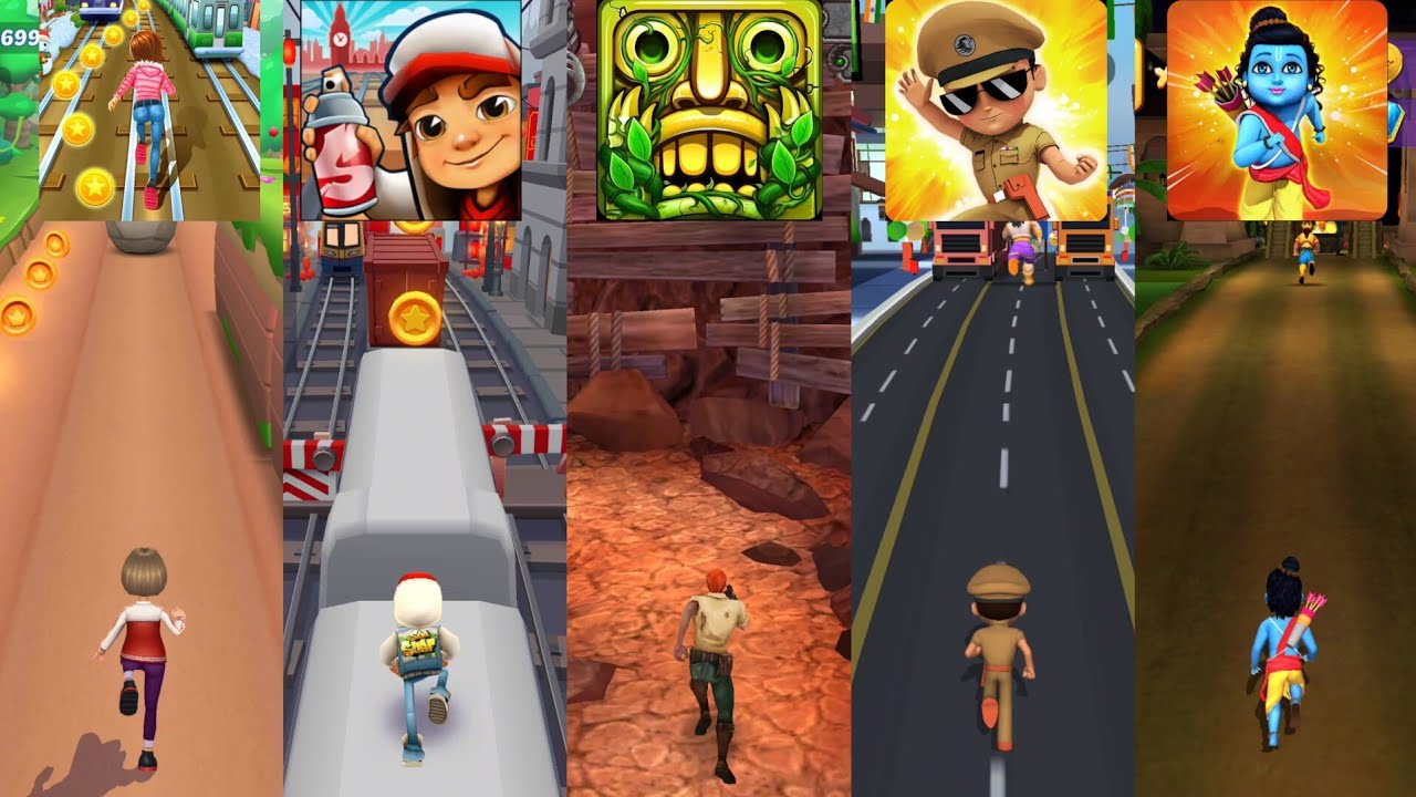 Subway Princess Runner 🆚 Temple Run 2 🆚 Subway Surfers 🆚 Little Singham 🆚 Little Ram