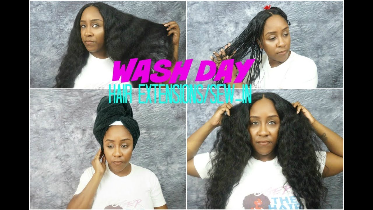 How To Wash Your Hair Extensions & Sew-In Easily | Sugar Hair