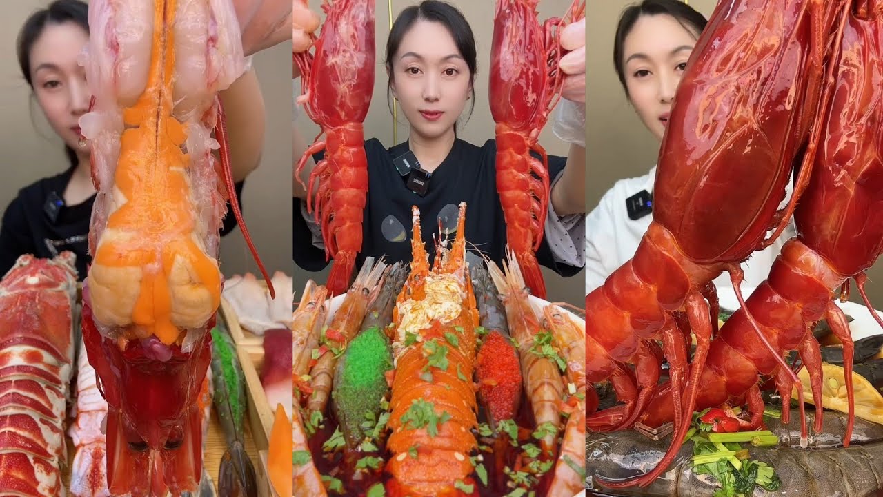Yummy # : Eat Shrimp 🦐 Seafood Salmon fish spicy shrimp🦐egg shrimp #shrimp #seafood #eatingshow 