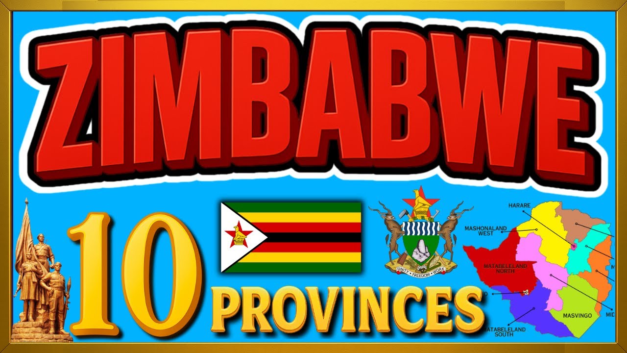 Карта Зимбабве с пояснениями 🇿🇼 | 10 провинций Зимбабве
