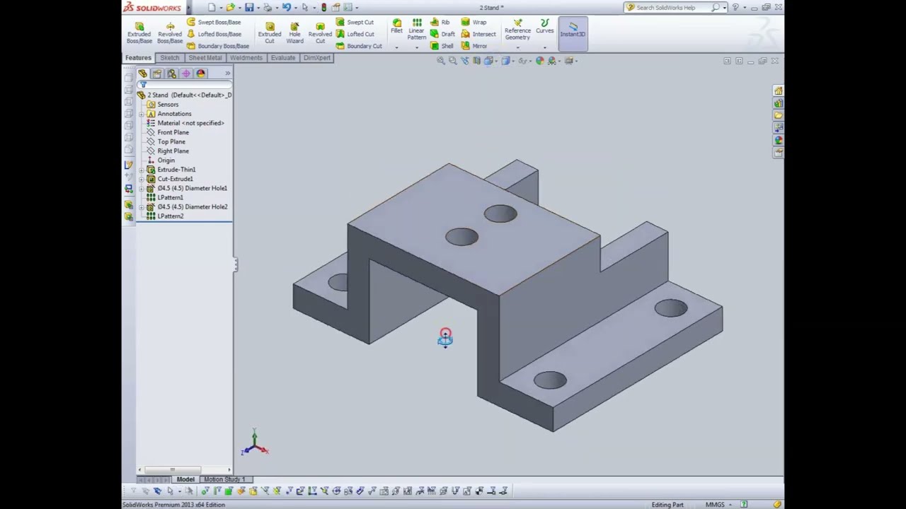Air Engine Stand — SolidWorks 3D Modeling Sample