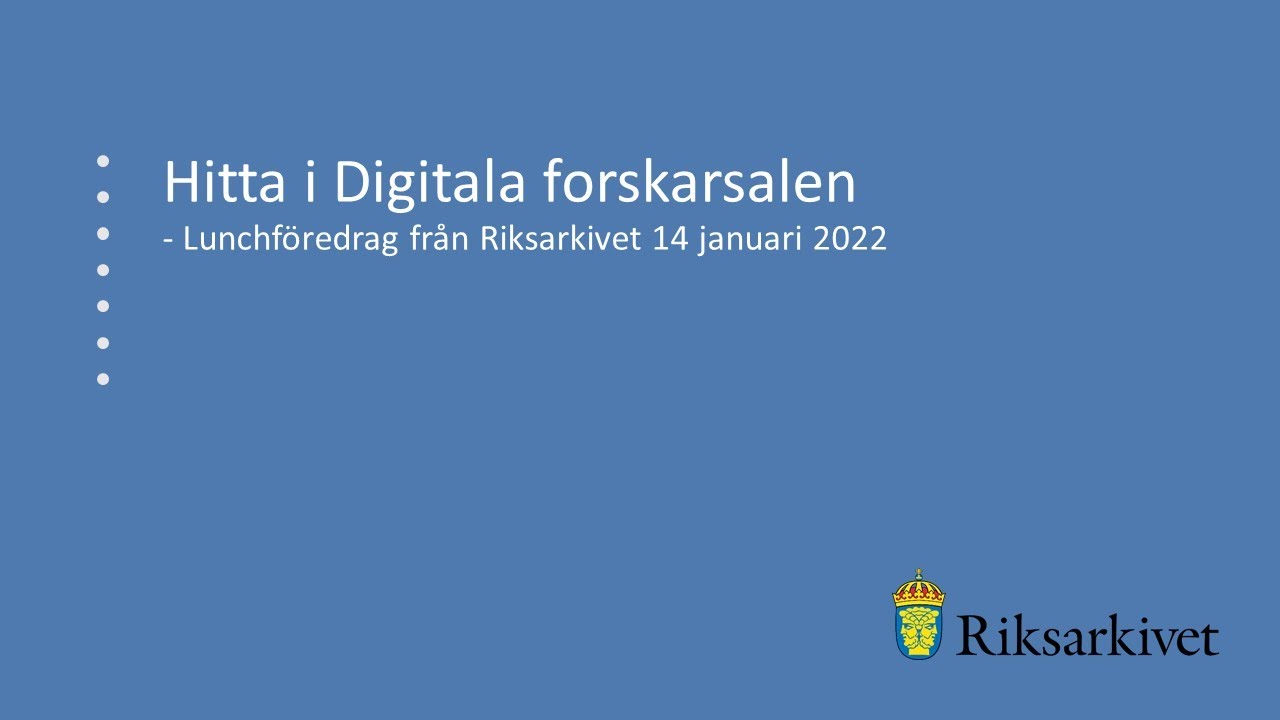 Hitta i Digitala forskarsalen